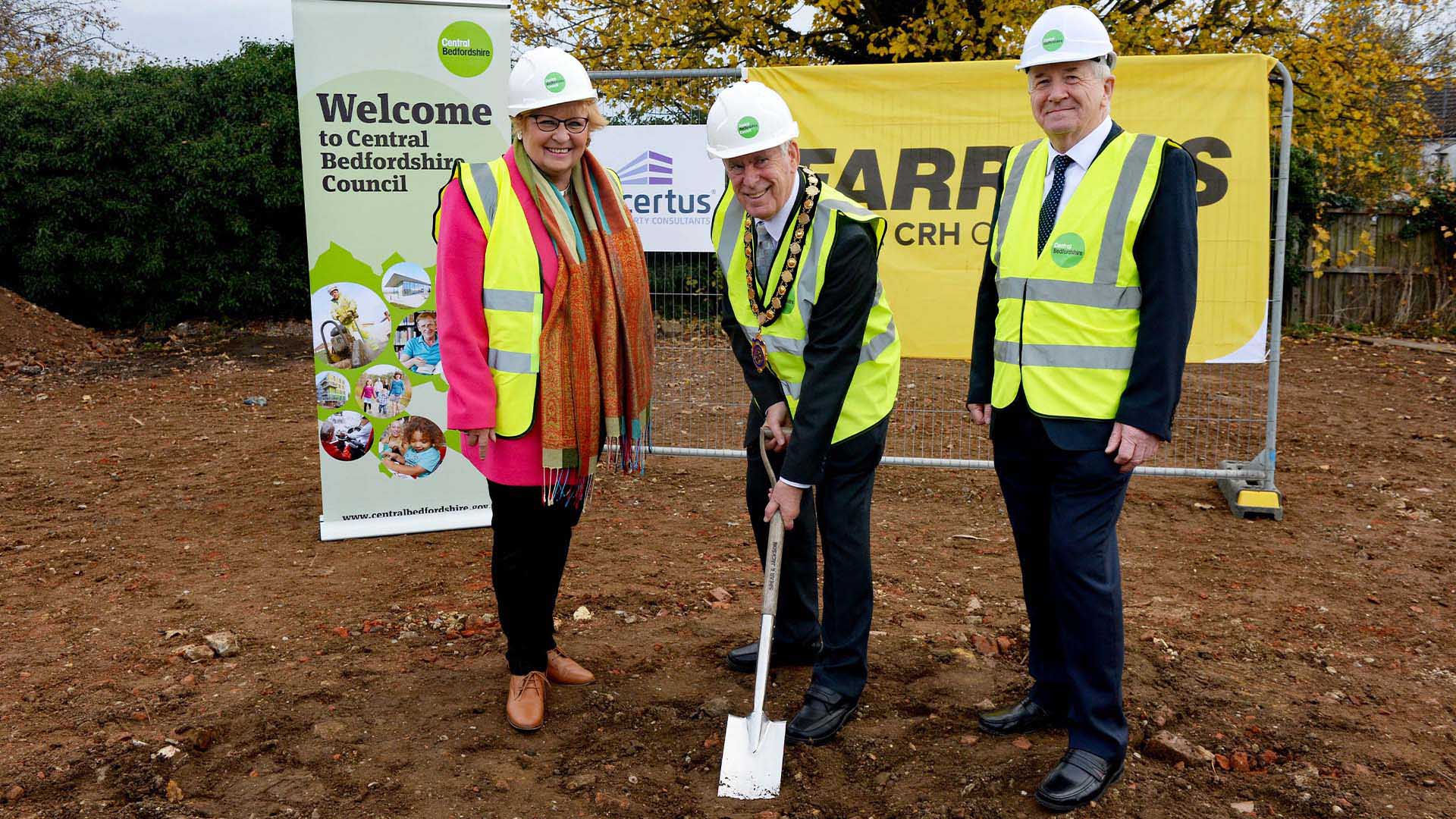 A ground breaking event took place today, Monday 15th November, to celebrate a new £13million development that will see a new older persons home built in Leighton Buzzard