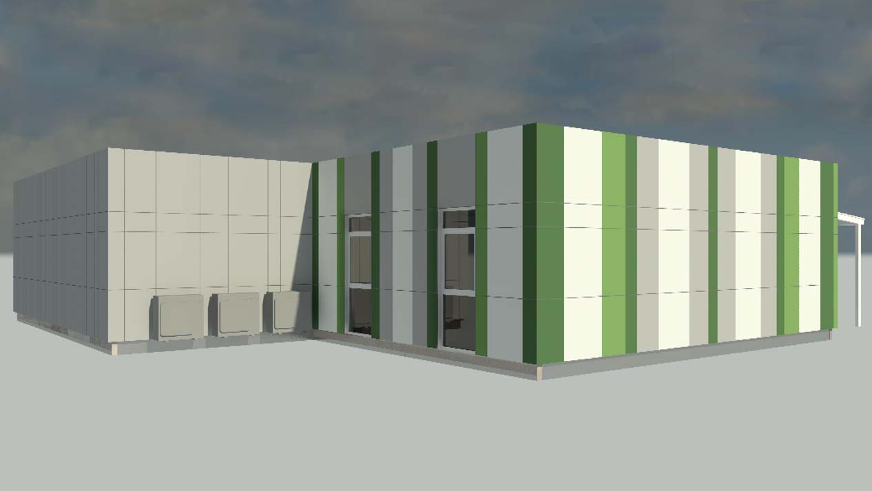 3D drawing of new Hunloke Park Primary School building
